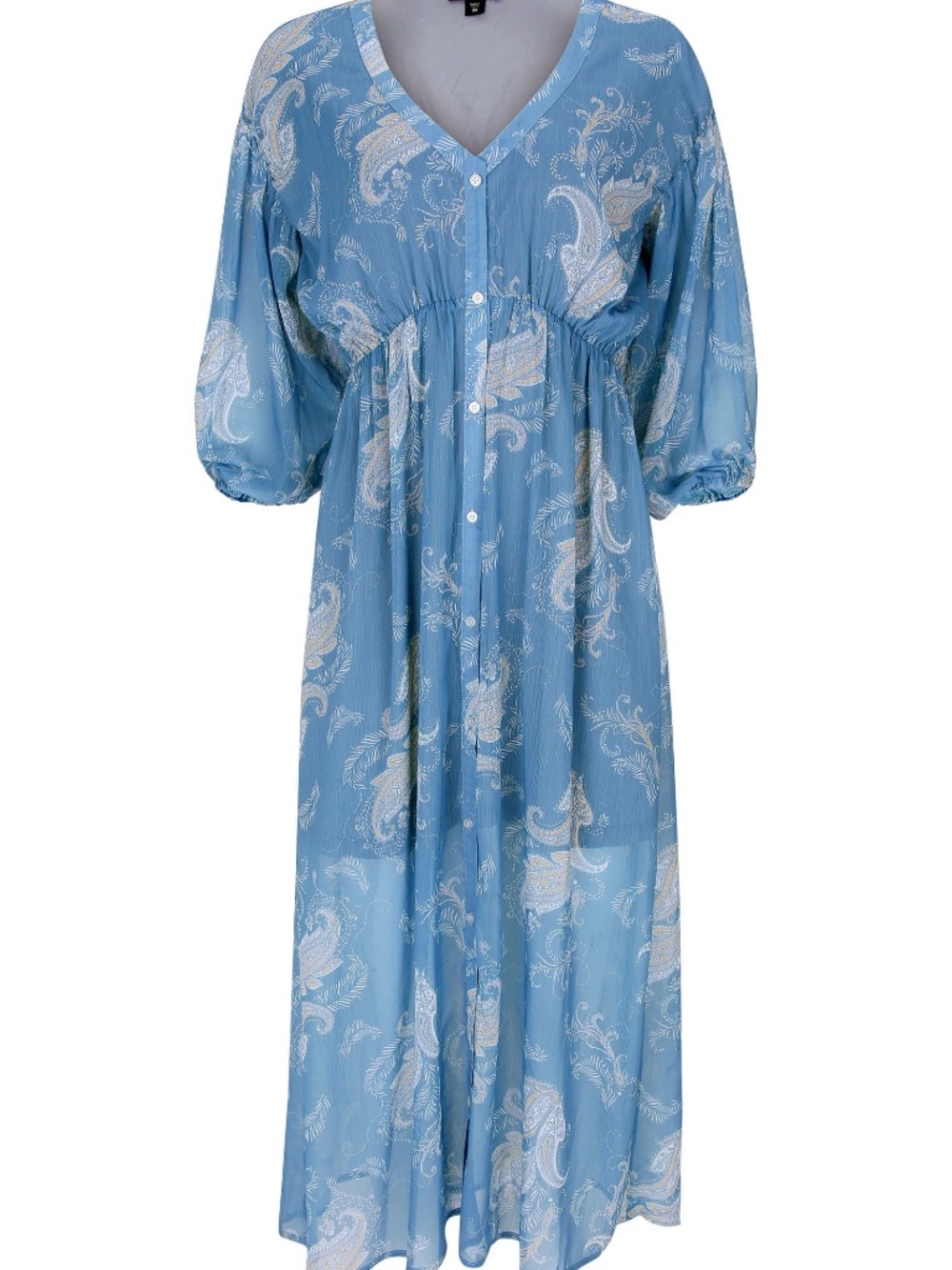 VENUS Button Down Maxi Dress - Blue NEW - Picture 2 of 15